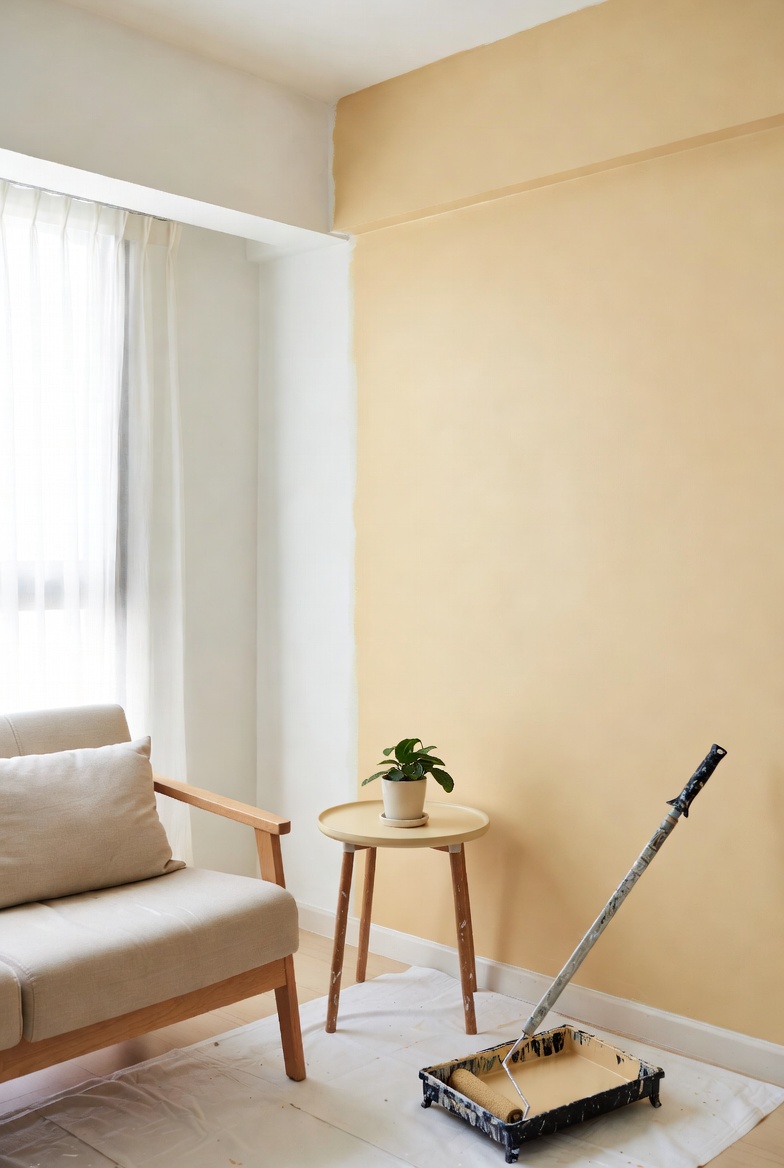 Freshly painted interior room